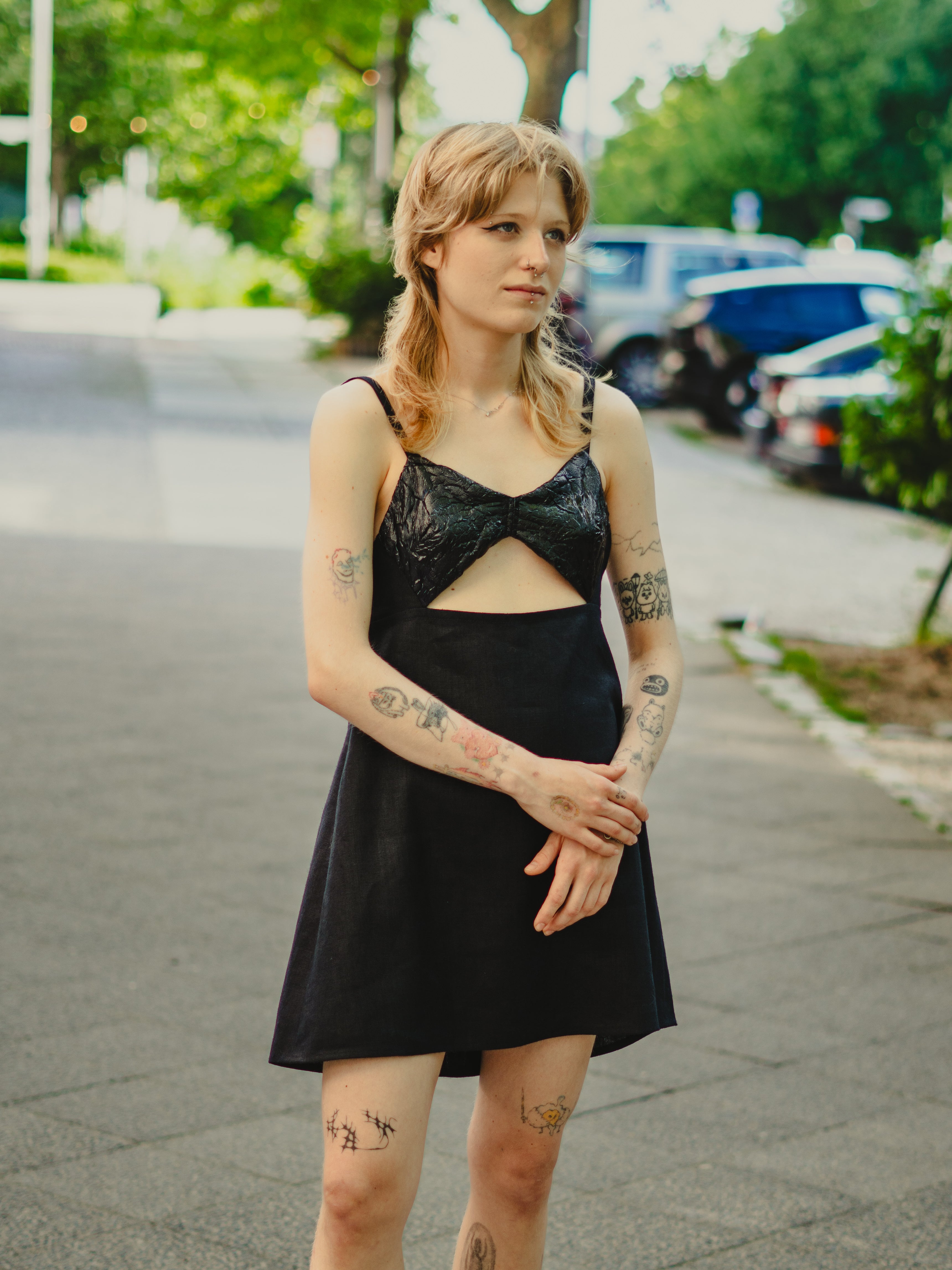 MAZI Black Cutout Mini Dress