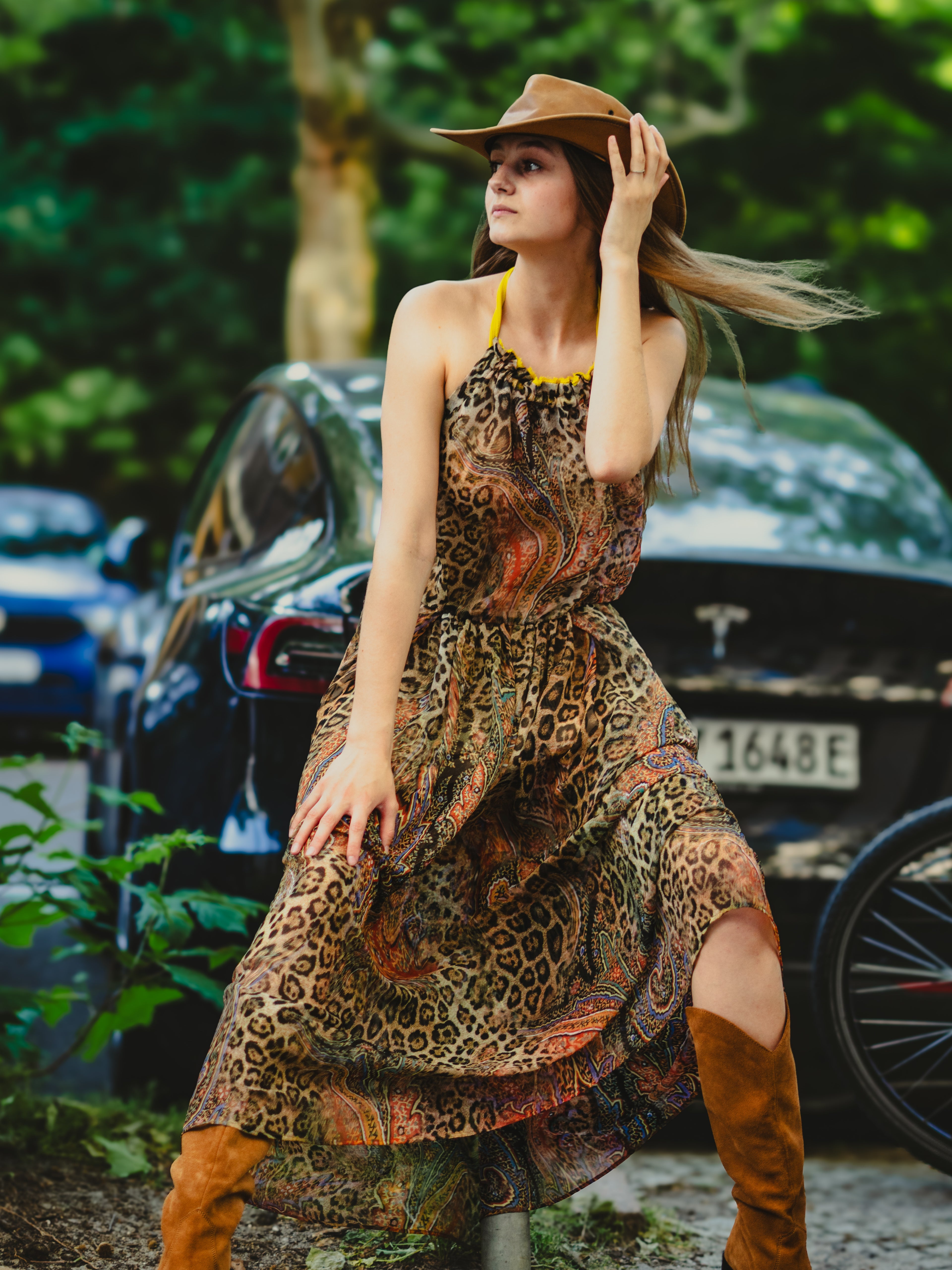 MAZI Leopard Paisley Maxi Dress