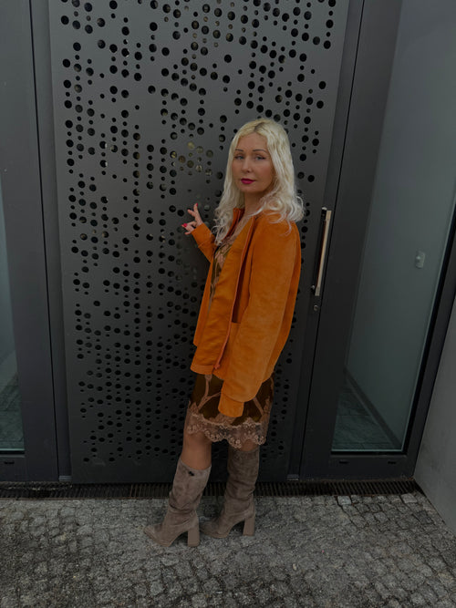 Burnt Orange Suede Jacket