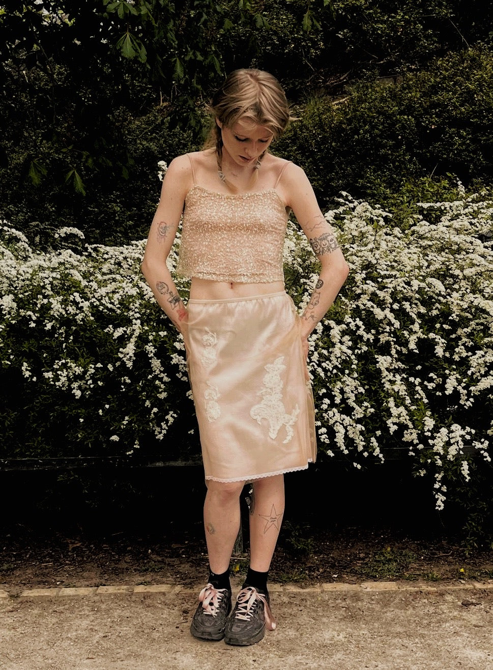 Champagne Lace Crop Top