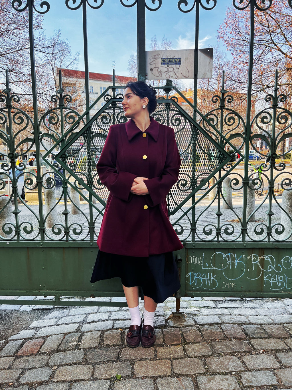 Tailored Burgundy Wool Coat