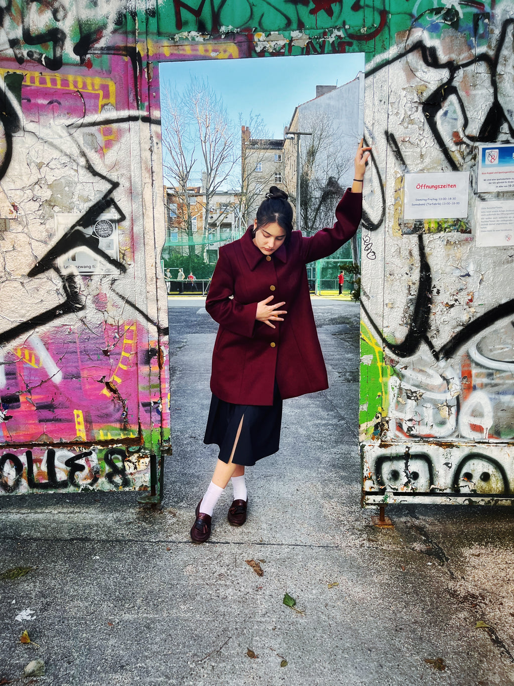 Tailored Burgundy Wool Coat