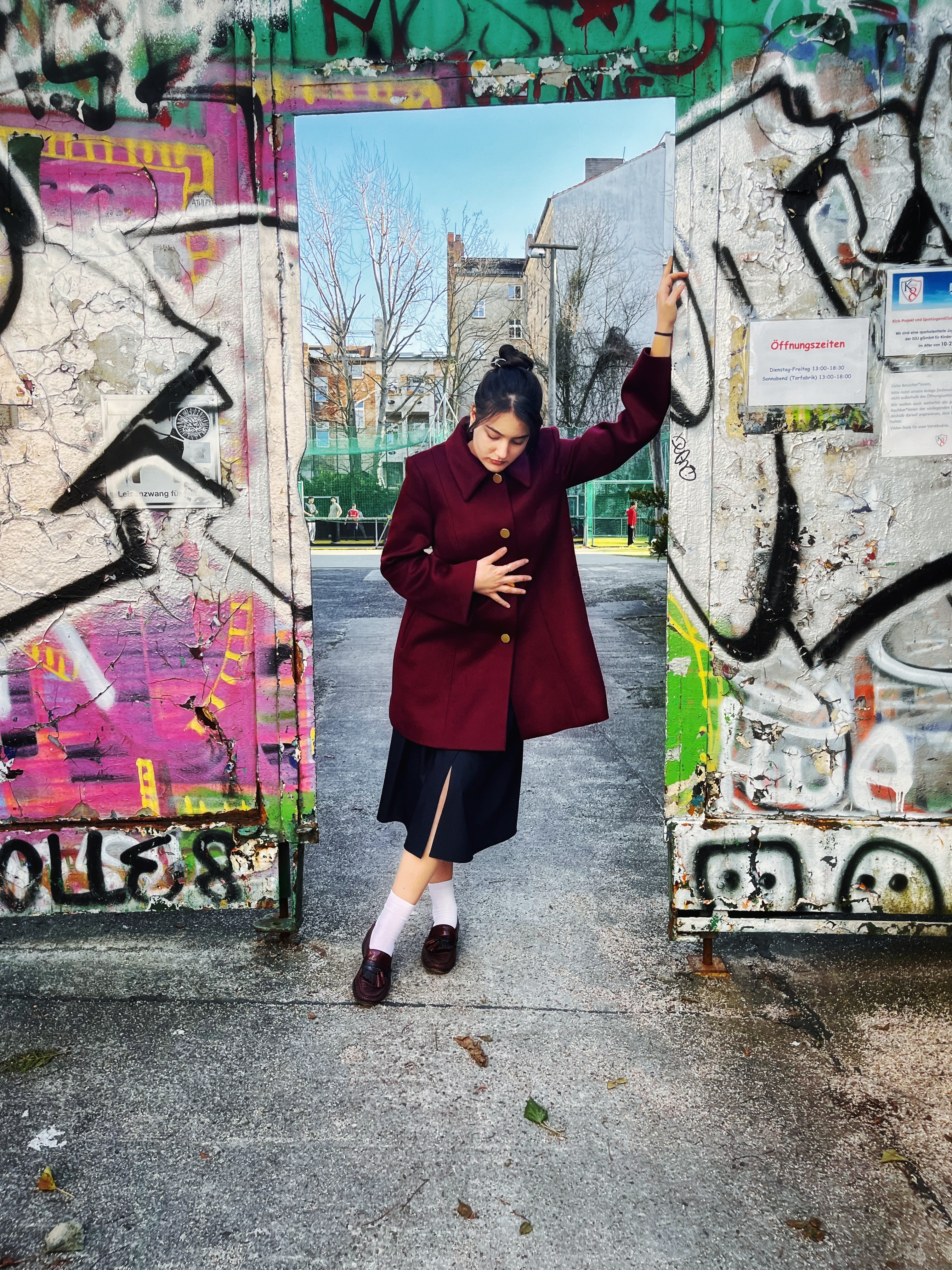 Tailored Burgundy Wool Coat