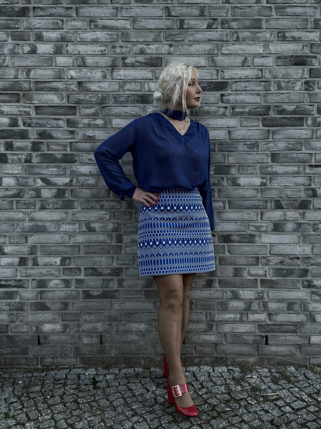 Geometric Print Mini Skirt