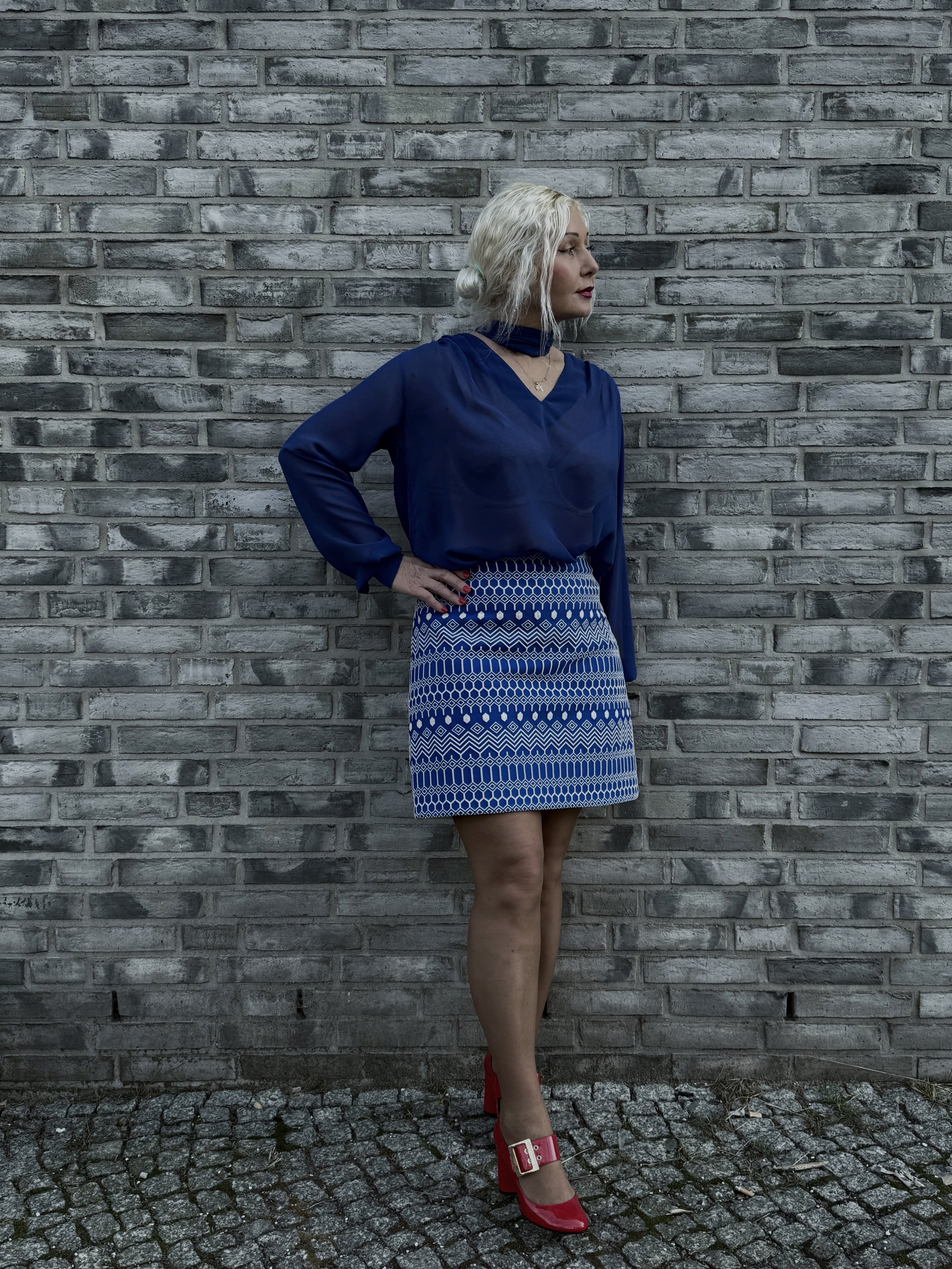Geometric Print Mini Skirt