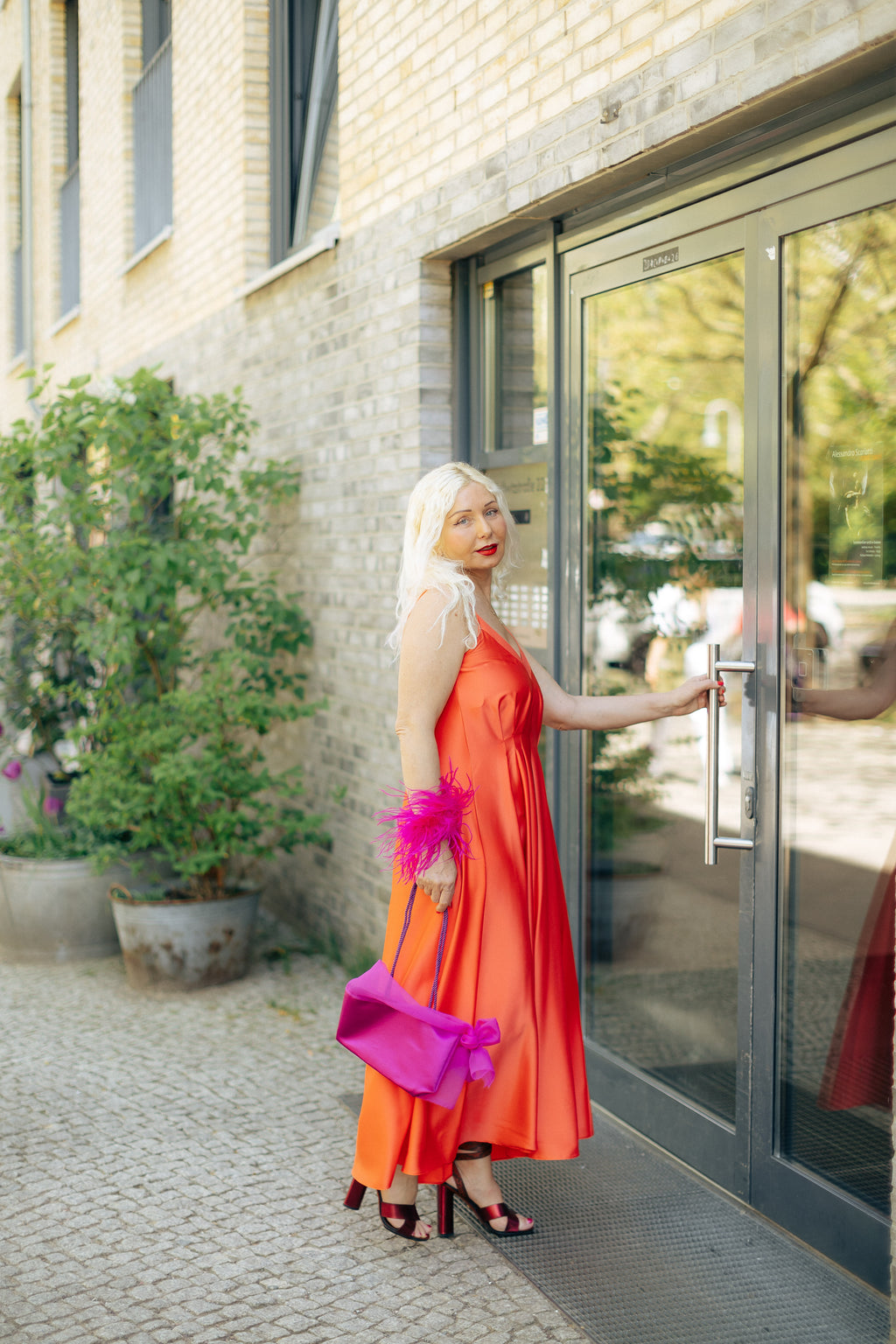 MAZI Terracotta Maxi Slip Dress