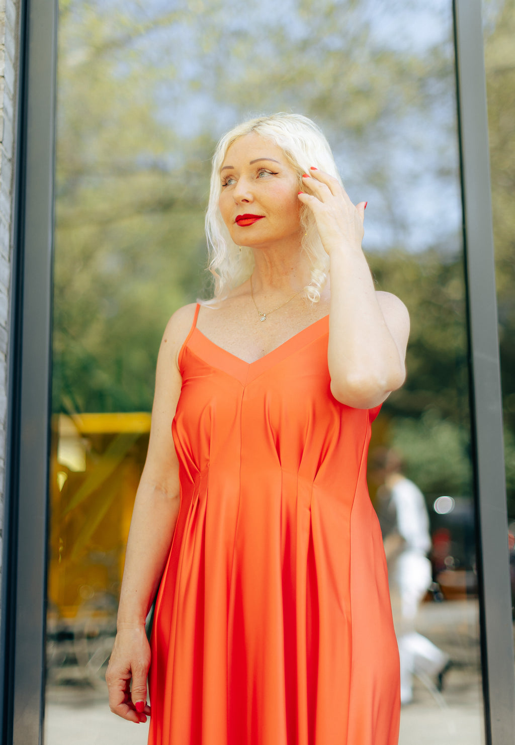 MAZI Terracotta Maxi Slip Dress