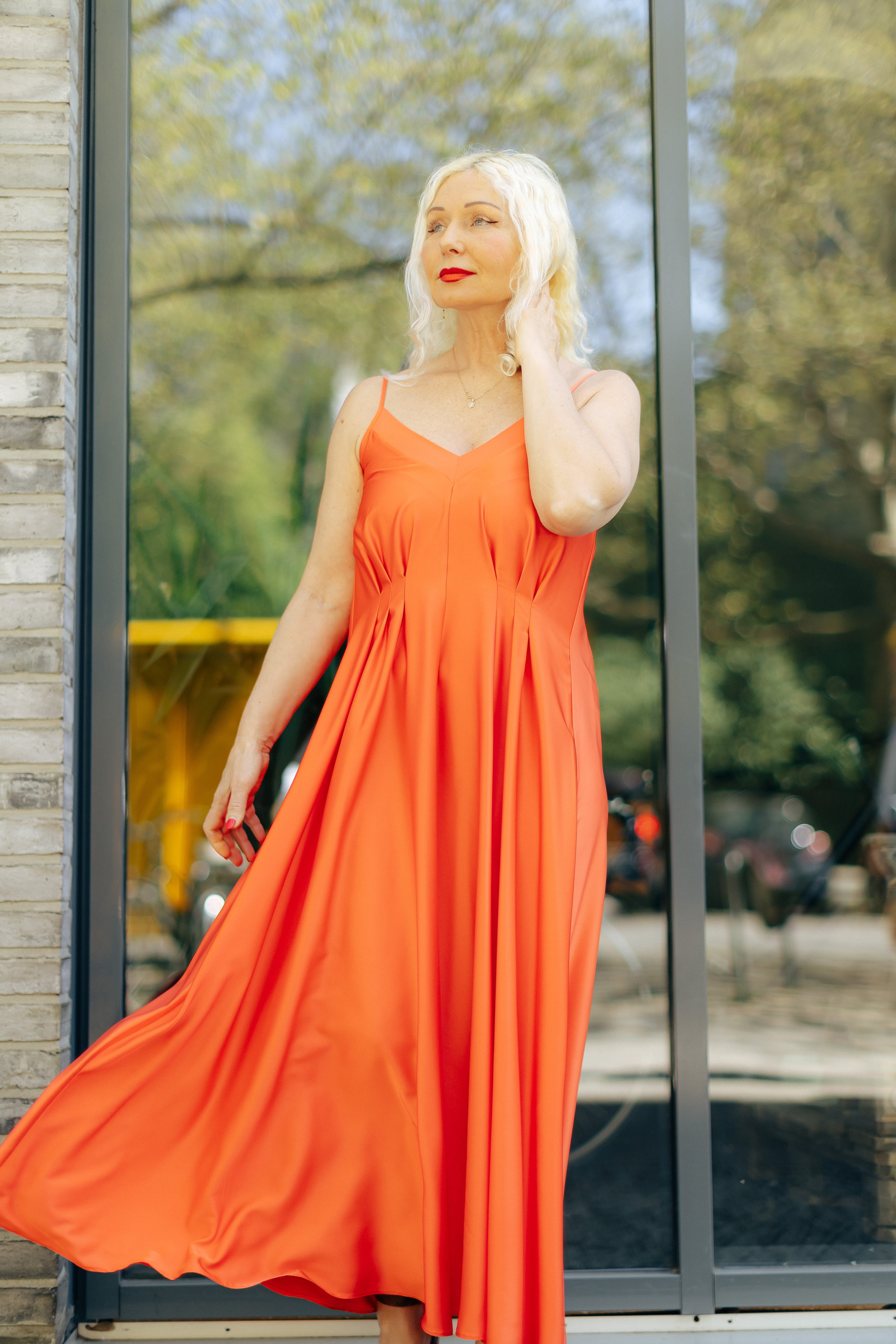MAZI Terracotta Maxi Slip Dress