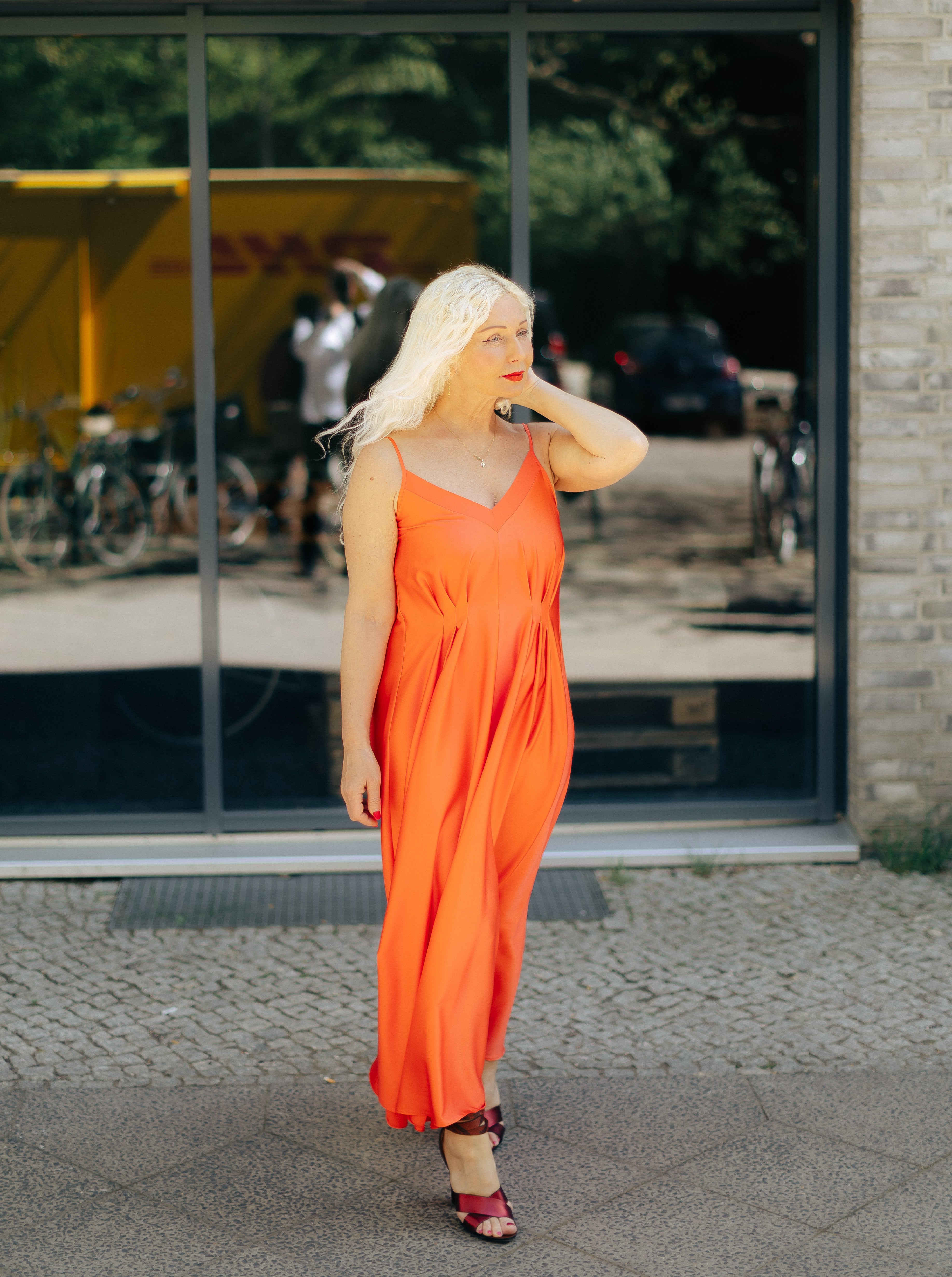 MAZI Terracotta Maxi Slip Dress