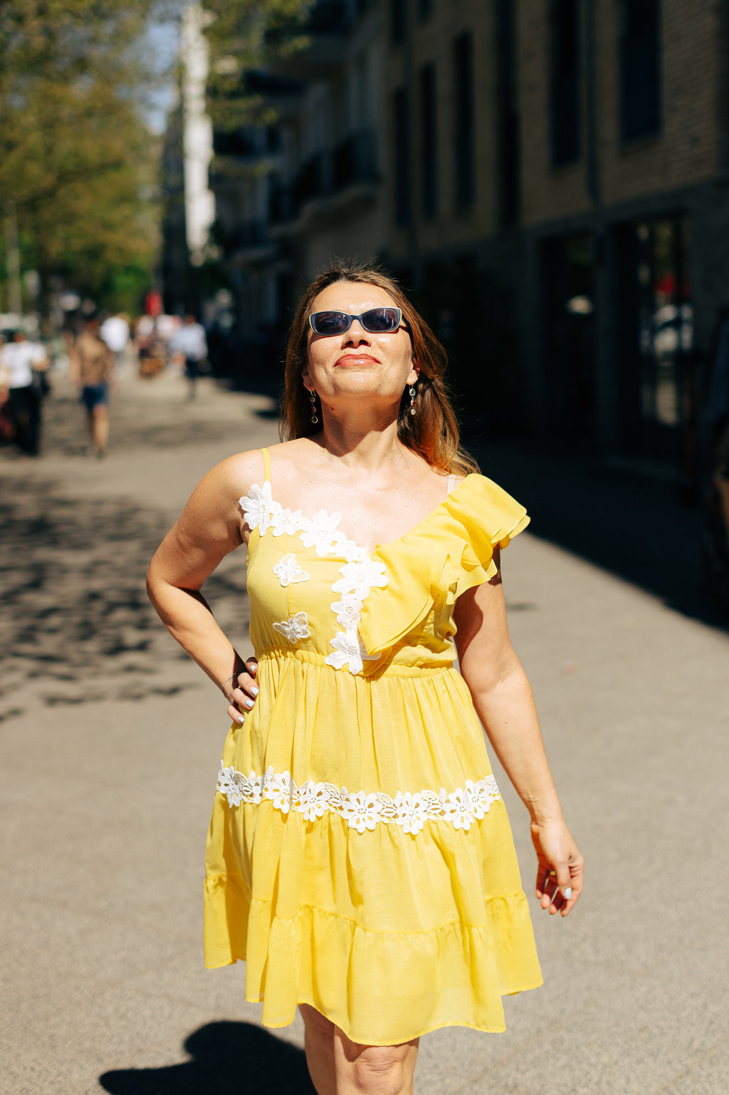 MAZI Sunburst Ruffle Dress