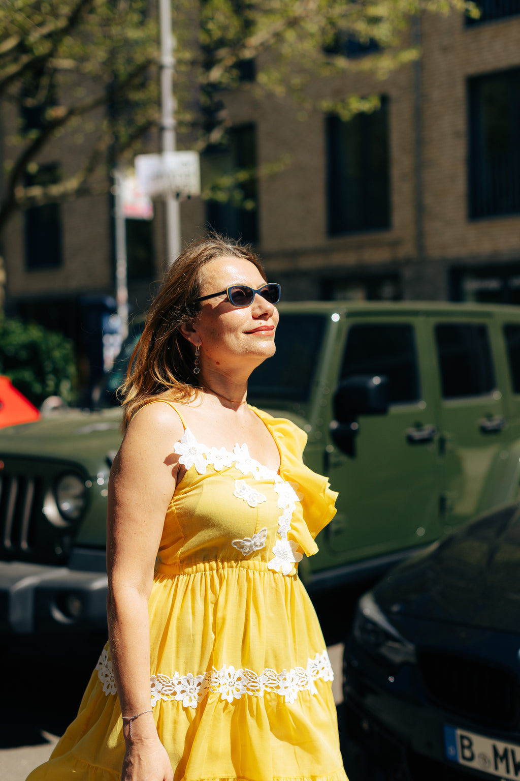 MAZI Sunburst Ruffle Dress
