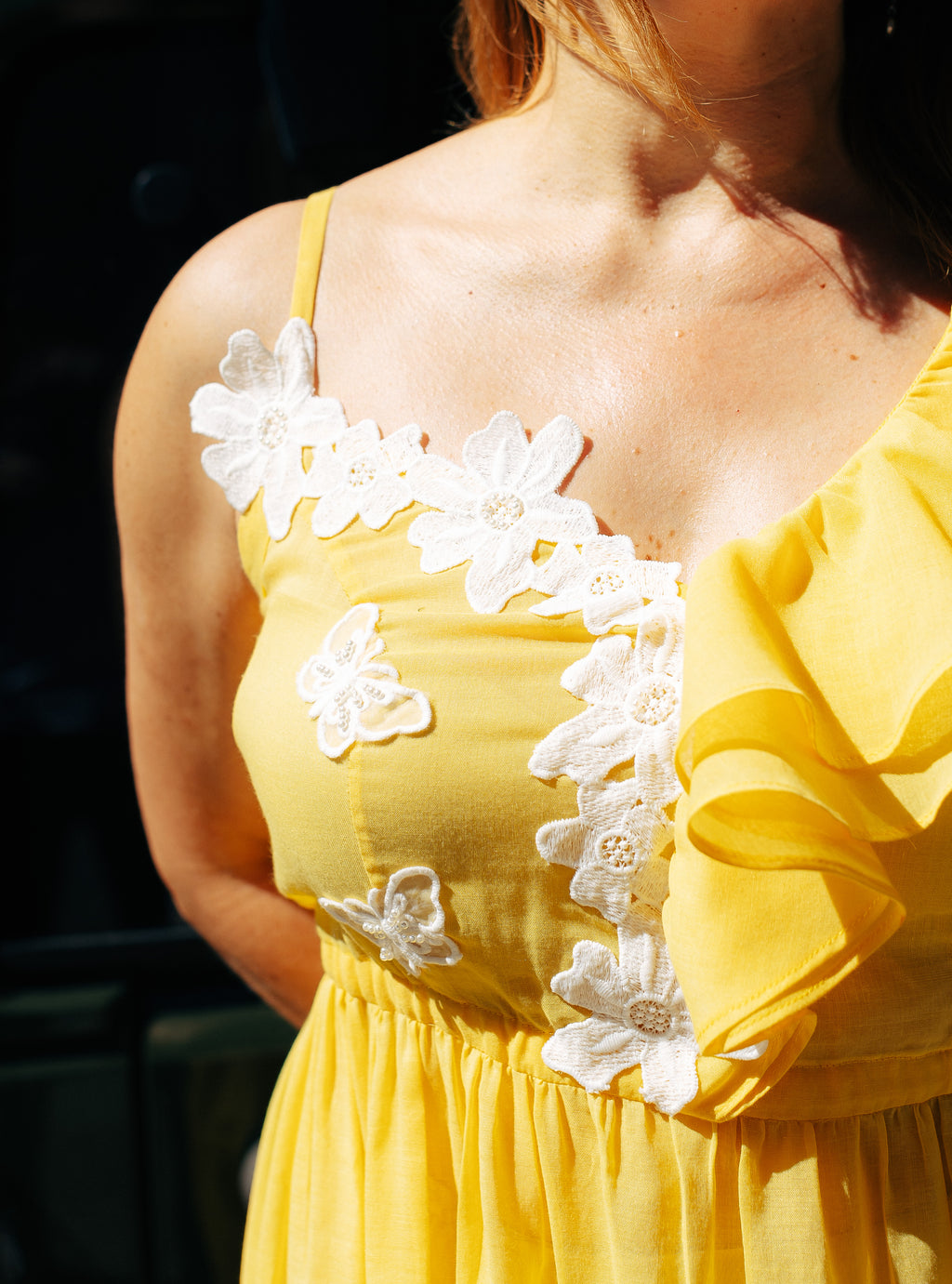 MAZI Sunburst Ruffle Dress