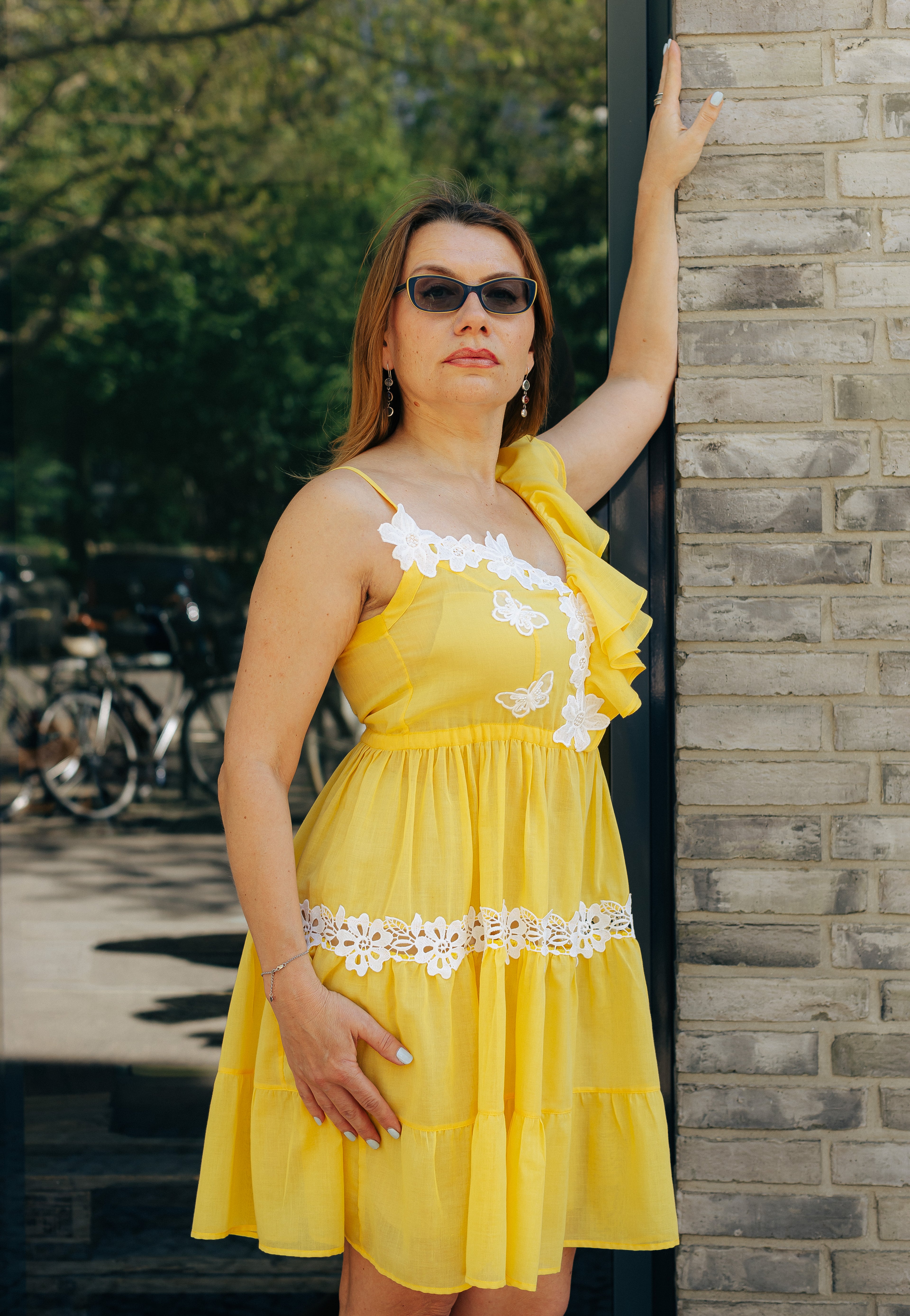 MAZI Sunburst Ruffle Dress