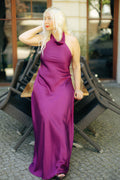MAZI Bordeaux Halter Gown