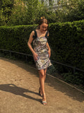 Metallic Sequin Mini Dress with Straps