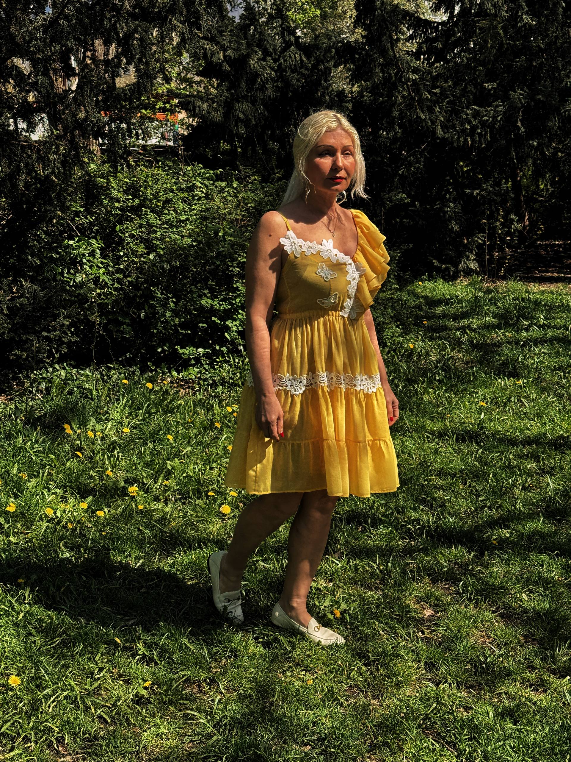 Yellow Ruffle Cotton Summer Dress