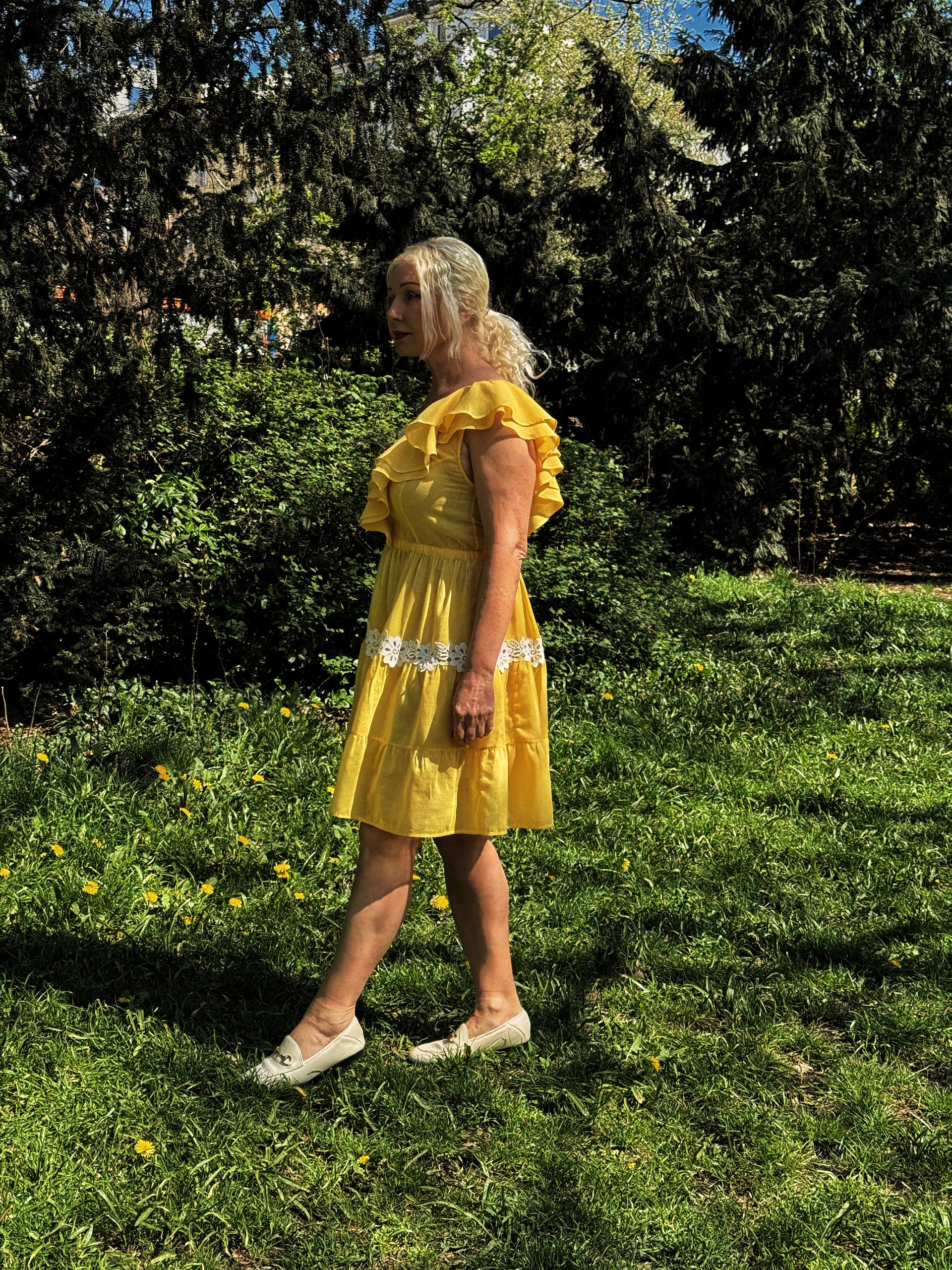 Yellow Ruffle Cotton Summer Dress